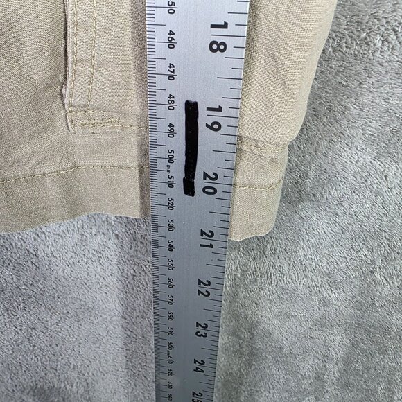 Mens Red Camel Beige Cargo Shorts Cotton Stretch 11" Inseam Drawstring Size 36 - Picture 9 of 10